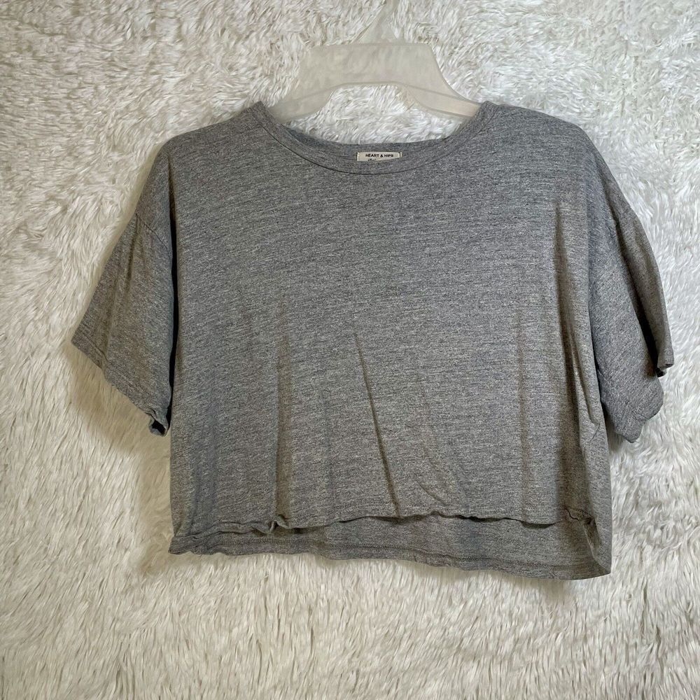 Heart And Hips Women's Crop Top Gray T Shirt Size Medium
